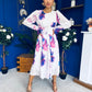 Kaylinn Banded Midi Dress Floral Purple