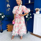 Fabia Puff Sleeve Lace Shirt Dress Cream Rose