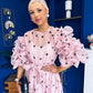 Ethna Frill Sleeve Occasion Dress Polka Pink