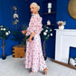 Ethna Frill Sleeve Occasion Dress Polka Pink