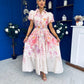 Briana Detailed Midi Shirt Dress Floral