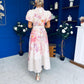 Briana Detailed Midi Shirt Dress Floral