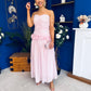 Yvonne Ruched Detail Occasion Dress Pwr Pink
