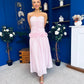 Yvonne Ruched Detail Occasion Dress Pwr Pink