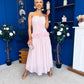 Yvonne Ruched Detail Occasion Dress Pwr Pink
