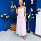 Yvonne Ruched Detail Occasion Dress Pwr Pink