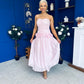 Yvonne Ruched Detail Occasion Dress Pwr Pink
