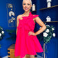 Miley One Shoulder Mini Shift Dress Coral