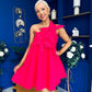 Miley One Shoulder Mini Shift Dress Coral