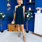 Miley One Shoulder Mini Shift Dress Black