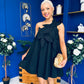 Miley One Shoulder Mini Shift Dress Black