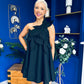 Miley One Shoulder Mini Shift Dress Black