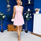 Khloe Pleat Detail Mini Dress Pwr Pink