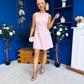 Khloe Pleat Detail Mini Dress Pwr Pink