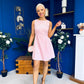 Khloe Pleat Detail Mini Dress Pwr Pink