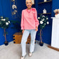 Rita Tie Detail Check Blouse Pink