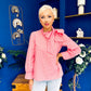 Rita Tie Detail Check Blouse Pink