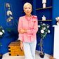 Rita Tie Detail Check Blouse Pink