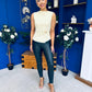 Georgina Gold Clasp Detail Top Yellow