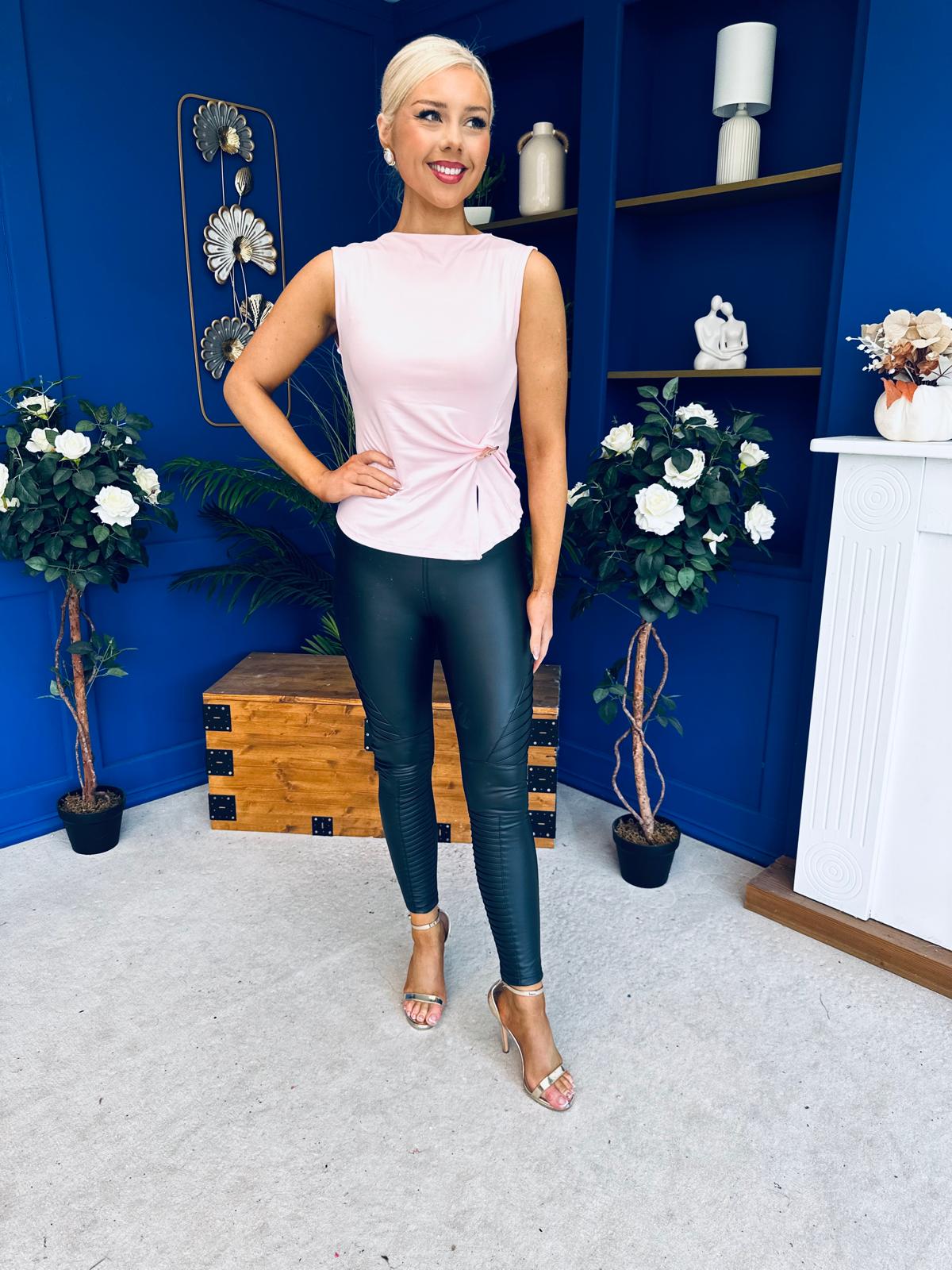 Georgina Gold Clasp Detail Top Pwr Pink