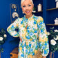 Meghan High Neck Midi Dress Floral Green
