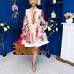 Riley Embellished Mini Shirt Dress Floral Rose