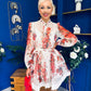 Riley Embellished Mini Shirt Dress Floral Rose