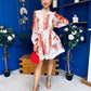 Riley Embellished Mini Shirt Dress Floral Rose