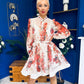 Riley Embellished Mini Shirt Dress Floral Rose