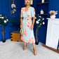 Saorlaith Pleated Midi Dress Floral Pastel