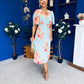 Saorlaith Pleated Midi Dress Floral Pastel