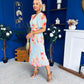 Saorlaith Pleated Midi Dress Floral Pastel