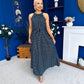 Nakita High Neck Maxi Dress Polka Black