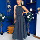 Nakita High Neck Maxi Dress Polka Black