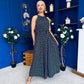 Nakita High Neck Maxi Dress Polka Black