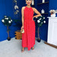 Nakita High Neck Maxi Dress Polka Red