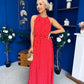 Nakita High Neck Maxi Dress Polka Red