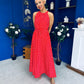 Nakita High Neck Maxi Dress Polka Red