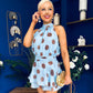 Bianka Frill Detail Playsuit Polka Blue