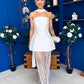 Adelle Bandeau Detailed Occasion Dress White