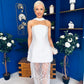 Adelle Bandeau Detailed Occasion Dress White