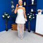 Adelle Bandeau Detailed Occasion Dress White