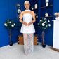 Adelle Bandeau Detailed Occasion Dress White