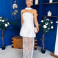 Adelle Bandeau Detailed Occasion Dress White