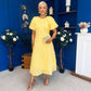 Pippa 3D Floral Occasion Dress Yellow