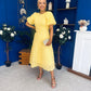Pippa 3D Floral Occasion Dress Yellow