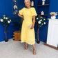 Pippa 3D Floral Occasion Dress Yellow