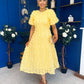 Pippa 3D Floral Occasion Dress Yellow