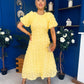 Pippa 3D Floral Occasion Dress Yellow