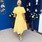 Pippa 3D Floral Occasion Dress Yellow